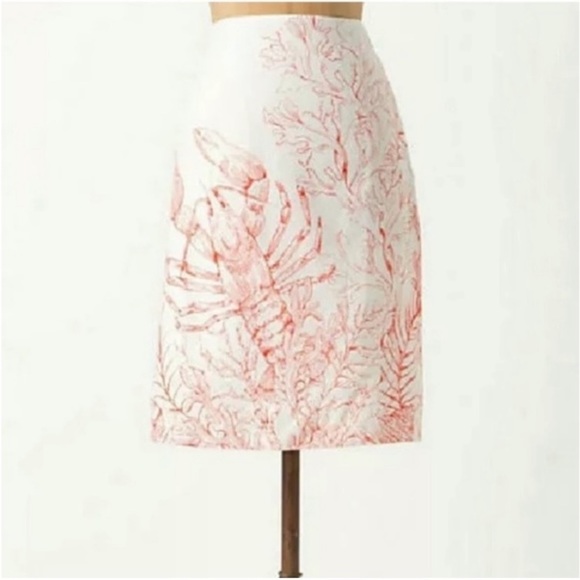 Anthropologie Skirts Anthropologie Lobster Print Skirt Euc Poshmark